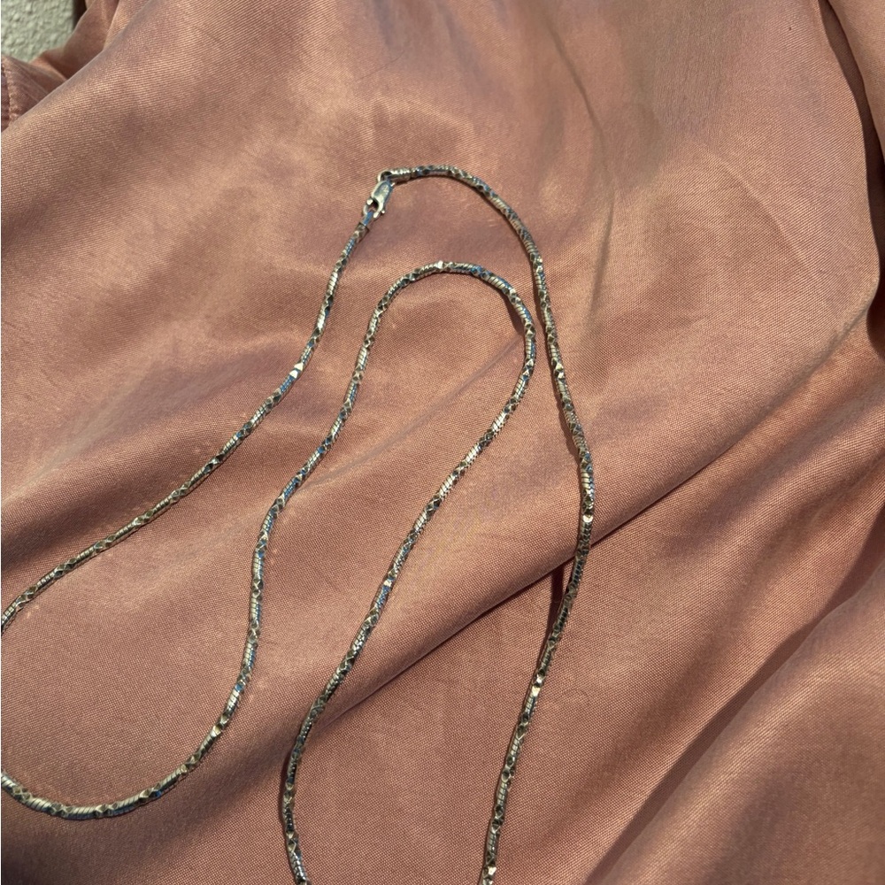 Delicate Silver Rope Chain Necklace - Picture 2 of 11